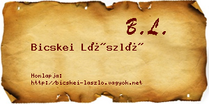 Bicskei László névjegykártya